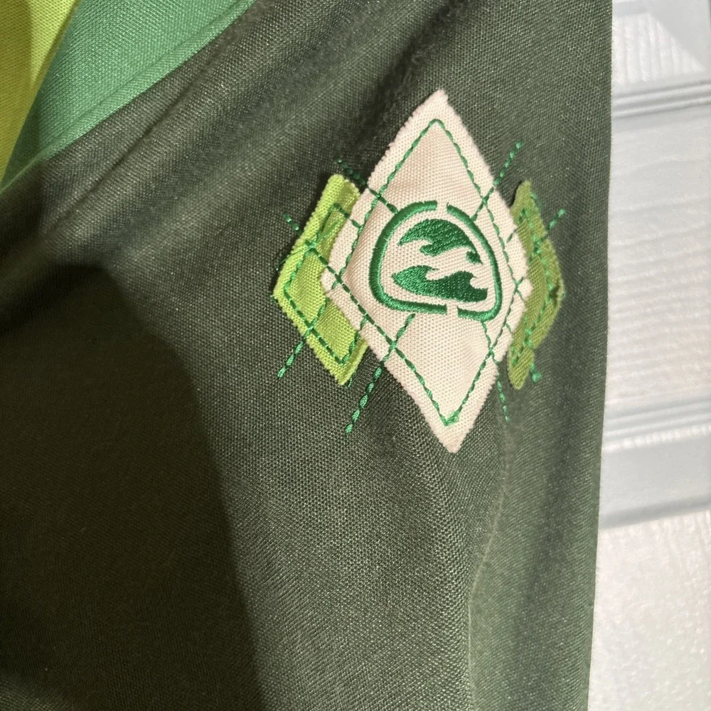 Billabong Nova Check Vintage Track Jacket Men's Large. Green Argyle.‎